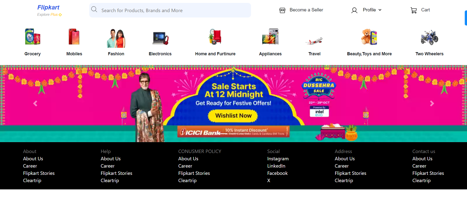 Flipkart Clone Application